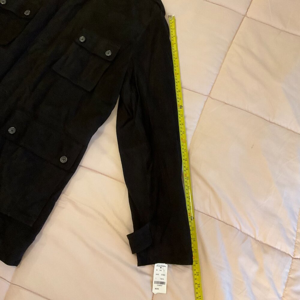 Brooks Brothers Suede Leather Black Safari Field Jacket Coat Men’s XXL NWT - Picture 12 of 16
